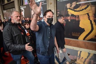 American film director Quentin Tarantino presents his book 'Cinema Speculation' in Milan, Italy, 07 April 2023.
ANSA/MATTEO CORNER