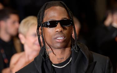 CANNES, FRANCE - MAY 22: Travis Scott attends the "The Idol" red carpet during the 76th annual Cannes film festival at Palais des Festivals on May 22, 2023 in Cannes, France. (Photo by Kristy Sparow/Getty Images)