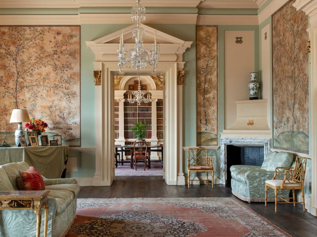 Trent Park House of Secrets, enfilade from the saloon to the library © James O. Davies