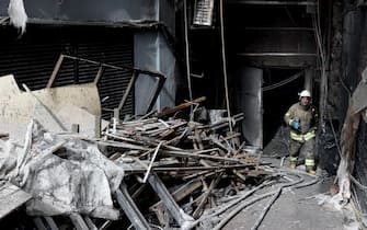 ISTANBUL, TURKIYE- APRIL 02: Firefighters are dispatched to the scene of a fire following the outbreak of a fire at a nightclub in the basement of a 16-story building in Besiktas district of Istanbul, Turkiye on April 02, 2024. Death toll rises to 29 in the fire, says provincial governorship. The cause of the fire remains under investigation. (Photo by Islam Yakut/Anadolu via Getty Images)