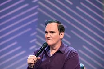 18 May 2022, Hamburg: Director Quentin Tarantino during his appearance. The OMR digital festival in Hamburg focuses on a combination of trade fair, workshops and party. Photo: Jonas Walzberg/dpa (Photo by Jonas Walzberg/picture alliance via Getty Images)