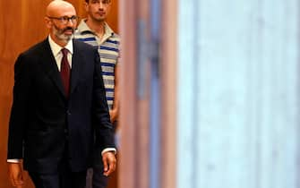 Giulio Napolitano alla camera ardente diellÕex presidente della Repubblica Giorgio Napolitano in Senato, Roma, 24 settembre 2023. ANSA/RICCARDO ANTIMIANI