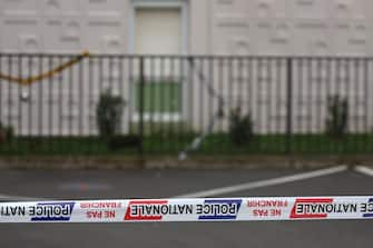 epa11044467 French police cordon off an area in front of a building where five bodies were found dead in Meaux, near Paris, France, 26 December 2023. Five bodies, of a mother and her four children were found dead by French police in an apartment on the evening of 25 December. Jean-Baptiste Bladier, the local prosecutor confirmed that a homicide investigation has been launched after the five bodies were found.  EPA/Christophe Petit Tesson