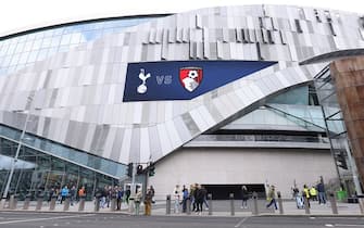 LONDON, ENGLAND - APRIL 15: General view outside the stadium as fans arrive prior to the Premier League match between Tottenham Hotspur and AFC Bournemouth at Tottenham Hotspur Stadium on April 15, 2023 in London, England. (Photo by Tottenham Hotspur FC/Tottenham Hotspur FC via Getty Images)