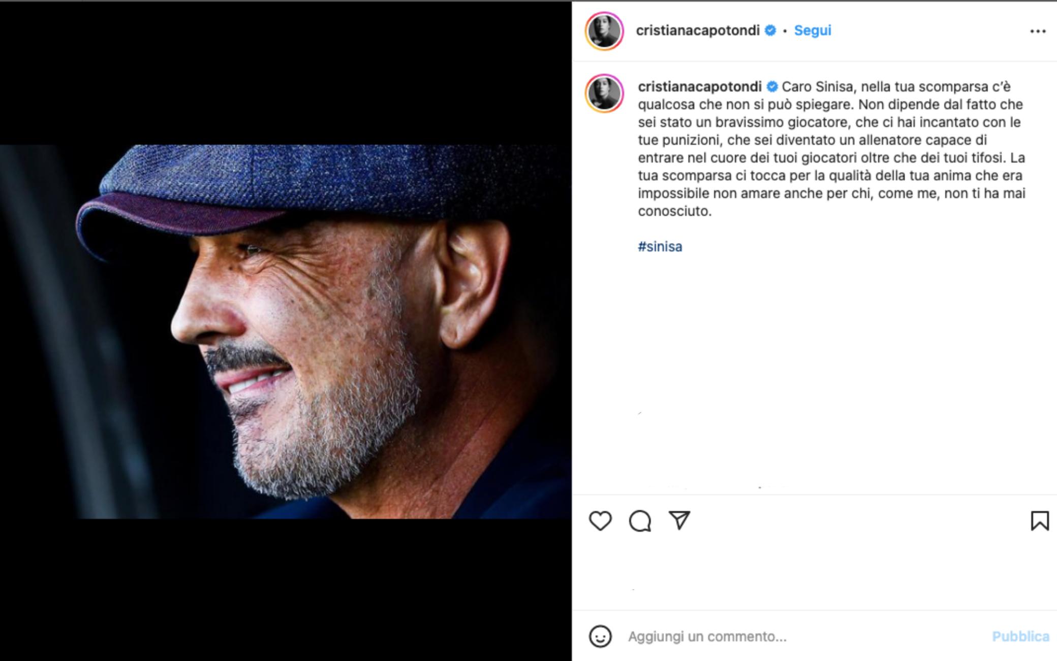 Il ricordo social di Sinisa Mihajlovic