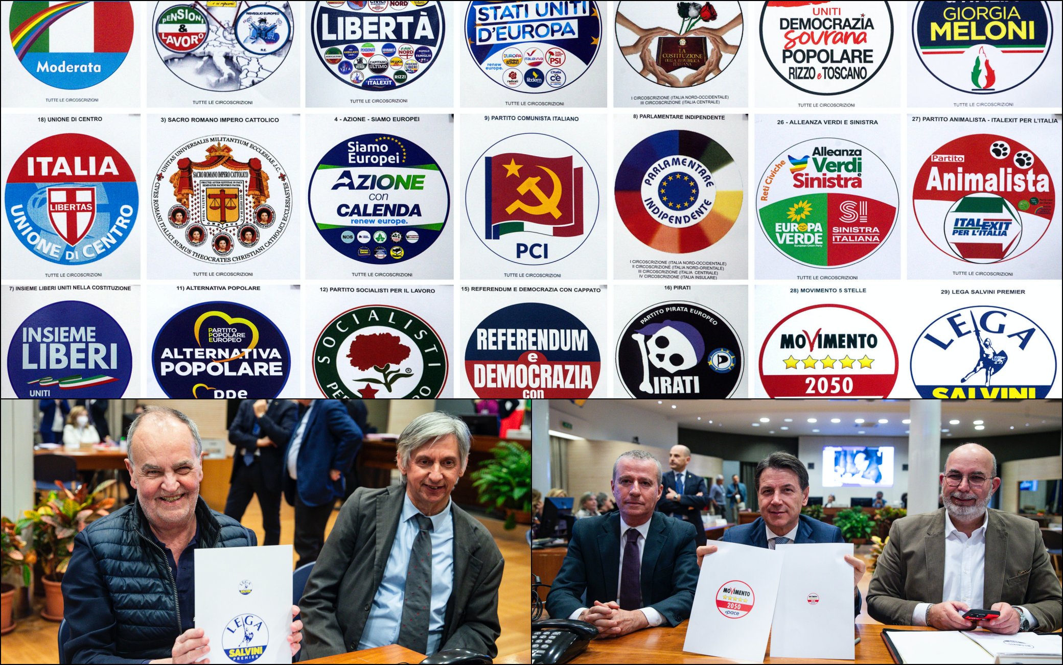 Elezioni europee 2024, i simboli dei partiti presentati al Viminale. FOTO Sky TG24