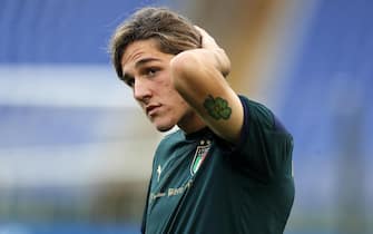 Italys player Nicolo Zaniolo during a soccer training session at the Olimpico stadium in Rome, Italy, 11 October 2019. Italy prepares the UEFA Euro 2020 group J qualifying soccer matches against Greece on 12 October 2019 and Liechtenstein on 15 October 2019. ANSA/RICCARDO ANTIMIANI
