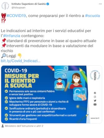 Il tweet dell'Iss