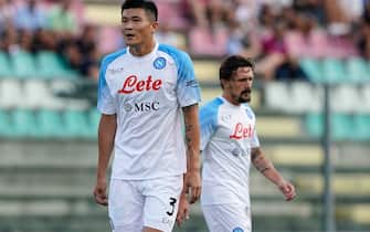 CASTEL DI SANGRO, ITALY - AUGUST 03: Minjae Kim of SSC Napoli  during SSC Napoli v Girona - Pre-Season Friendly at the Stadio Teofilo Patini on August 03, 2022 in Castel di Sangro, Italy. œ (Photo by Danilo Di Giovanni/Getty Images)