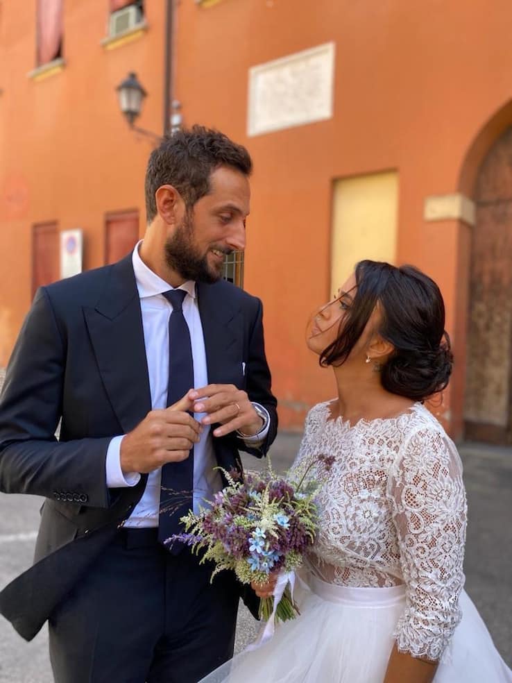 Uno scatto del matrimonio tra Marco e Martina 