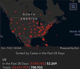Le vittime negli Stati Uniti a causa del Covid-19 hanno superato le 700.000 unità, secondo i dati della Johns Hopkins University