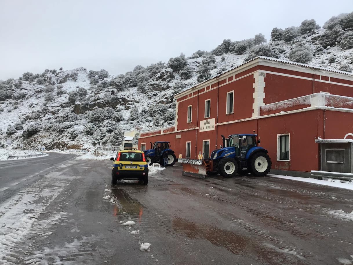 Forte nevicata in Sardegna, fino a 50 centimentri ai piedi del Gennargentu