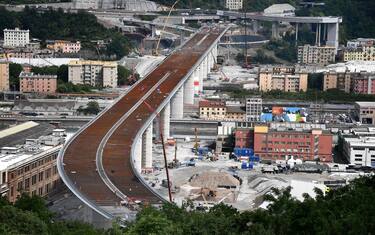 A general view of the new Genoa motorway bridge construction site, in Genoa, northern Italy, 12 June 2020. The new bridge is under construction after the Morandi highway bridge partially collapsed on 14 August 2018, killing a total of 43 people.  ANSA/LUCA ZENNARO