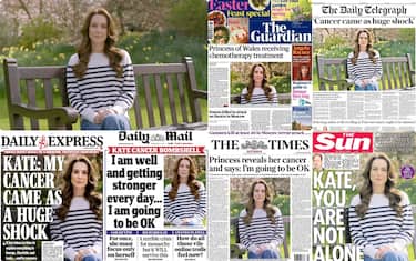 La notizia della malattia di Kate Middleton ripresa sui giornali del Regno Unito