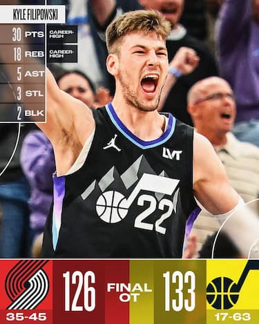UTAH JAZZ-PORTLAND TRAIL BLAZERS 133-126 (OT)