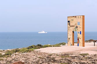LAMPEDUSA (AG) - INAUGURAZIONE MONUMENTO PORTA DI LAMPEDUSA PORTA D EUROPA