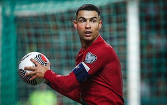 epa10985401 Portugal's Cristiano Ronaldo reacts during the UEFA EURO 2024 Group J qualifying soccer match between Portugal and Iceland in Lisbon, Portugal, 19 November 2023.  EPA/RODRIGO ANTUNES