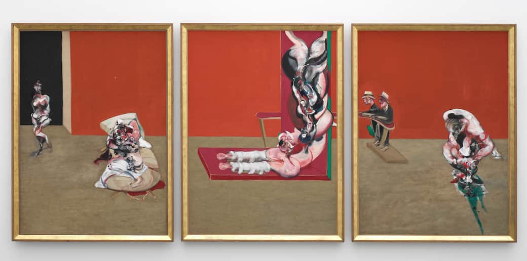  Francis Bacon (1909–1992), Crucifixion, 1965. Bayerische Staatsgemäldesammlungen, Sammlung Moderne Kunst at the Pinakothek der Moderne, Munich © Estate of Francis Bacon. All rights reserved. Photo: Bayerische Staatsgemäldesammlungen, Sibylle Forster