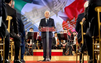 In una foto resa disponibile dall'Ufficio per la Stampa e la Comunicazione della Presidenza della Repubblica, il presidente Sergio Mattarella  in occasione del concerto eseguito dall Orchestra del Teatro di San Carlo di Napoli, diretta dal Maestro Riccardo Frizza, in onore del Corpo Diplomatico accreditato presso lo Stato Italiano, Roma, giugno 2025. Ansa/ Paolo Giandotti/Ufficio per la Stampa e la Comunicazione della Presidenza della Repubblica
