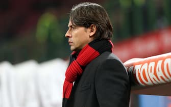 Ac Milan coach Filippo Inzaghi reacts during the Italian Serie A soccer match between AC Milan and Hellas Verona at Giuseppe Meazza stadium in Milan, 7 March  2015.  ANSA / MATTEO BAZZI