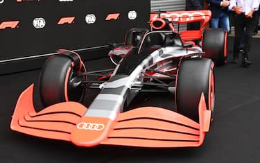 CIRCUIT DE SPA FRANCORCHAMPS, BELGIUM - AUGUST 26: The new Audi Sport F1 concept car during the Belgian GP at Circuit de Spa Francorchamps on Friday August 26, 2022 in Spa, Belgium. (Photo by Mark Sutton / Sutton Images)