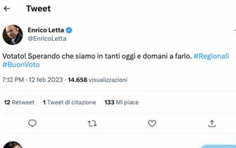 Il tweet di Enrico Letta