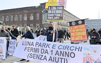 Manifestazione di lavoratori durante l'emergenza coronavirus