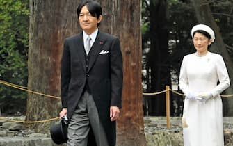 ©Kyodo/MAXPPP - 21/04/2022 ; Japanese Crown Prince Fumihito and Crown Princess Kiko visit Ise Jingu shrine in the Mie Prefecture city of Ise on April 21, 2022. (Pool photo) (Kyodo)
==Kyodo