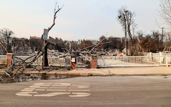 LOS ANGELES, CA - JANUARY 10: A view of John Goodman's home destroyed in the Palisades fire on January 10, 2025 in Los Angeles, California. (Photo by MEGA/GC Images)