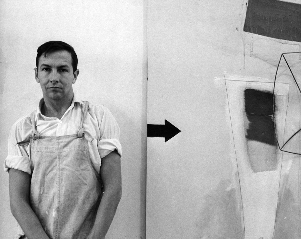 Robert_Rauschenberg_with_Stripper_(1962)_in_his_Broadway_studio_1962._Photograph_Collection._Robert_Rauschenberg_Foundation_Archives_New_York._Photo_unattributed.jpg