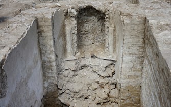 Il bagno rituale ebraico emerso dagli scavi condotti a Ostia Antica, 10 marzo 2025.   NPK   ANSA / Ufficio stampa Ministero Cultura     +++ ANSA PROVIDES ACCESS TO THIS HANDOUT PHOTO TO BE USED SOLELY TO ILLUSTRATE NEWS REPORTING OR COMMENTARY ON THE FACTS OR EVENTS DEPICTED IN THIS IMAGE; NO ARCHIVING; NO LICENSING +++