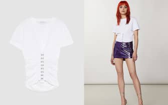 T-shirt con dettagli in metallo