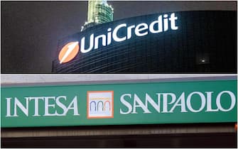 Loghi banca unicredit e Intesa San Paolo