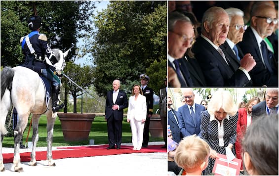 re carlo da giorgia meloni a villa pamphili camilla visita una scuola romana foto
