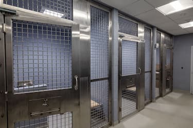 Rockville Centre, N.Y.: Photo of holding jail cells at the new Rockville Centre, New York, Police Department headquarters, on November 3, 2022. (Photo by J. Conrad Williams, Jr./Newsday RM via Getty Images)