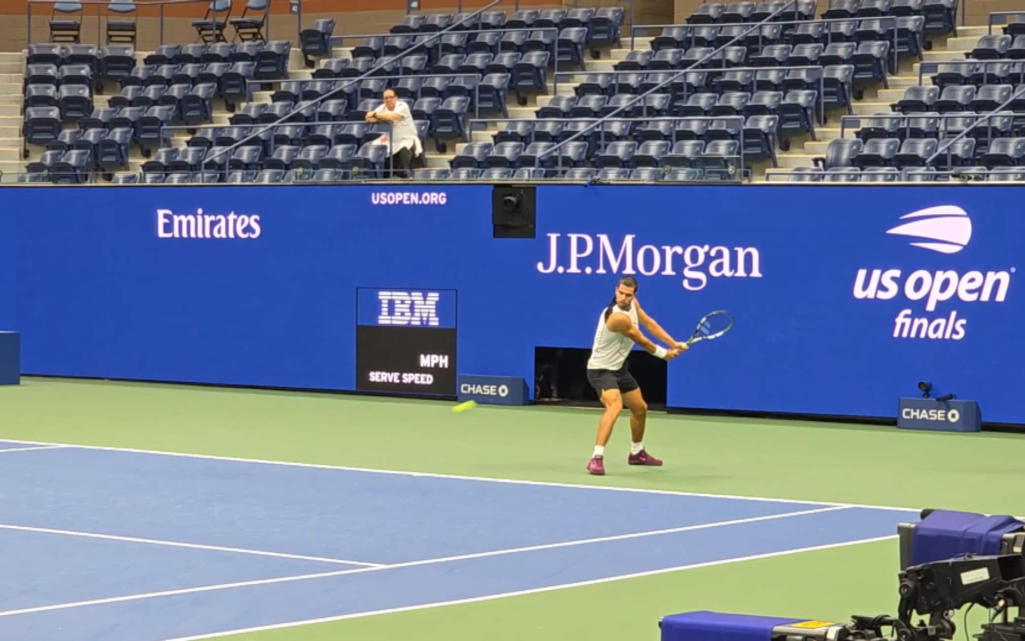 Alcaraz, la foto del riscaldamento