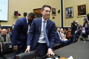 epa10538751 TikTok CEO Shou Zi Chew arrives to testify before the House Energy and Commerce Committee hearing TikTok - How Congress Can Safeguard American Data Privacy and Protect Children from Online Harms, on Capitol Hill in Washington, DC, USA, 23 March 2023.  EPA/MICHAEL REYNOLDS