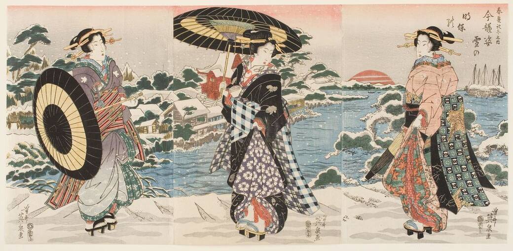 Keisai_Eisen_1790–1848_Modern_Figures_on_a_Snowy_Day_early_to_mid-1820s_from_the_series_The_Four_Seasons_Publisher_Sanoya_Kihei.jpg