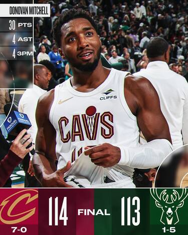 MILWAUKEE BUCKS-CLEVELAND CAVALIERS 113-114