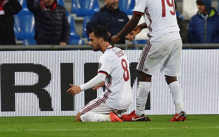 Suso esulta in occasione del suo ultimo gol in campionato, foto Getty
