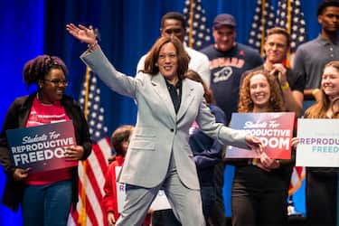 epa11490734 (FILE) - US Vice President Kamala Harris arrives to speak on reproductive rights at Howard University in Washington, DC, USA, 25 April 2023 (reissued 21 July 2024). US President Joe Biden on 21 July announced on his X (formerly Twitter) account that he would not seek re-election in November 2024, and endorsed Harris to be the Democrats  new nominee.  EPA/JIM LO SCALZO