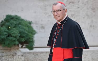 26/10/2019 Vatican City. Special Assembly of the Synod of Bishops for the Pan-Amazon Region on the theme "Amazonia: New paths for the Church and for Integral Ecology". The participants in the Synod go to the last session of works. Cardinal Pietro Parolin.//GALAZKA_OV6I8423/1910271412/Credit:Grzegorz Galazka/SIPA/1910271413