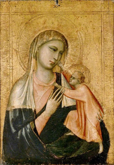 Giotto, Madonna col Bambino, 1315-1320 circa, tempera e oro su tavola, 28,5x19,7 cm, The Ashmolean Museum, University of Oxford Presented by Mrs James Reddie Anderson, 1913