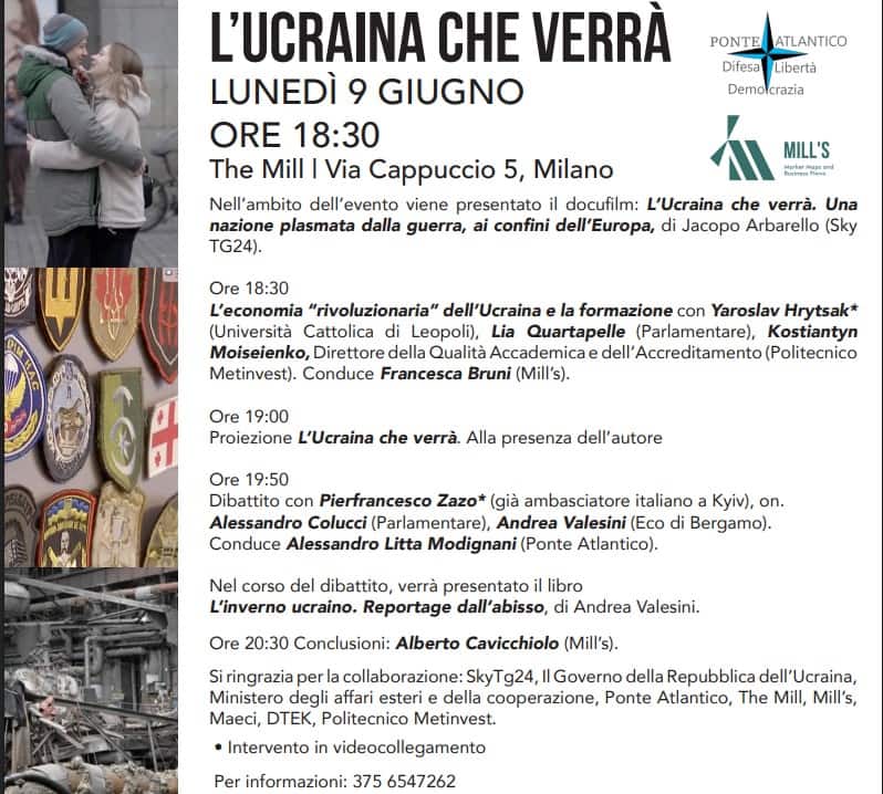 Lunedì 9 giugno lo speciale "L'Ucraina che verrà" a Milano