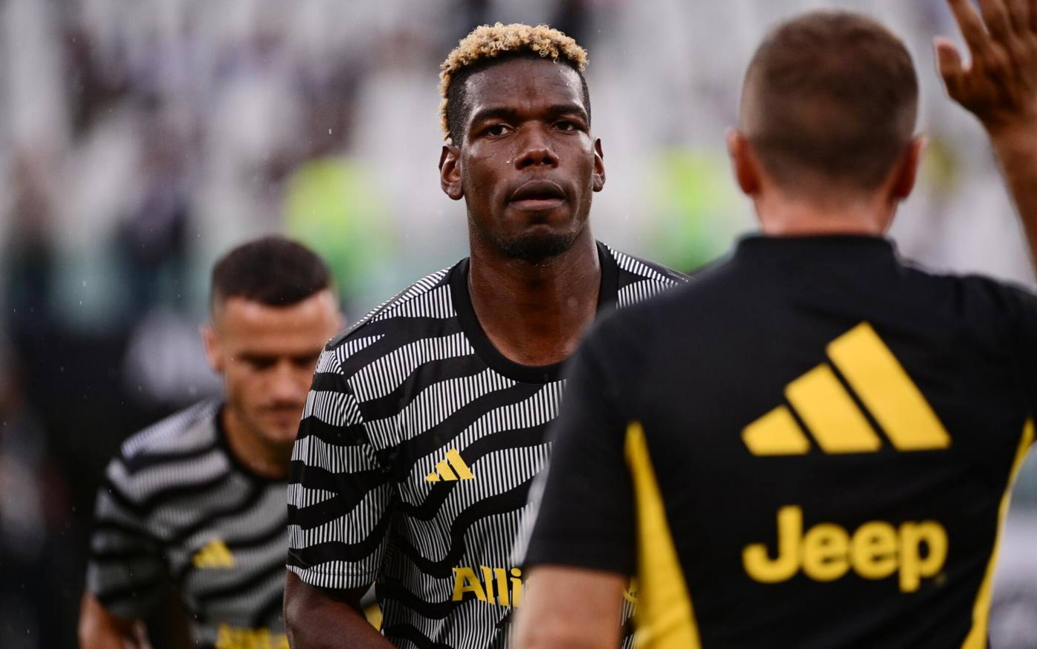 Pogba nel pre di Juve-Bologna