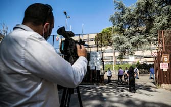 Giornalisti al tribunale di piazzale Clodio per l'udienza del processo sullÕomicidio del vicebrigadiere dei carabinieri Mario Cerciello Rega, Roma, 24 giugno 2020. ANSA/ANGELO CARCONI