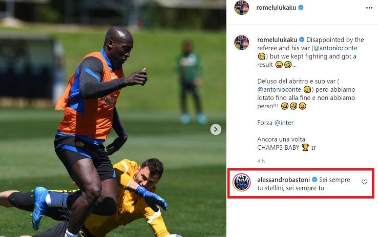 Lukaku-Bastoni, siparietto social