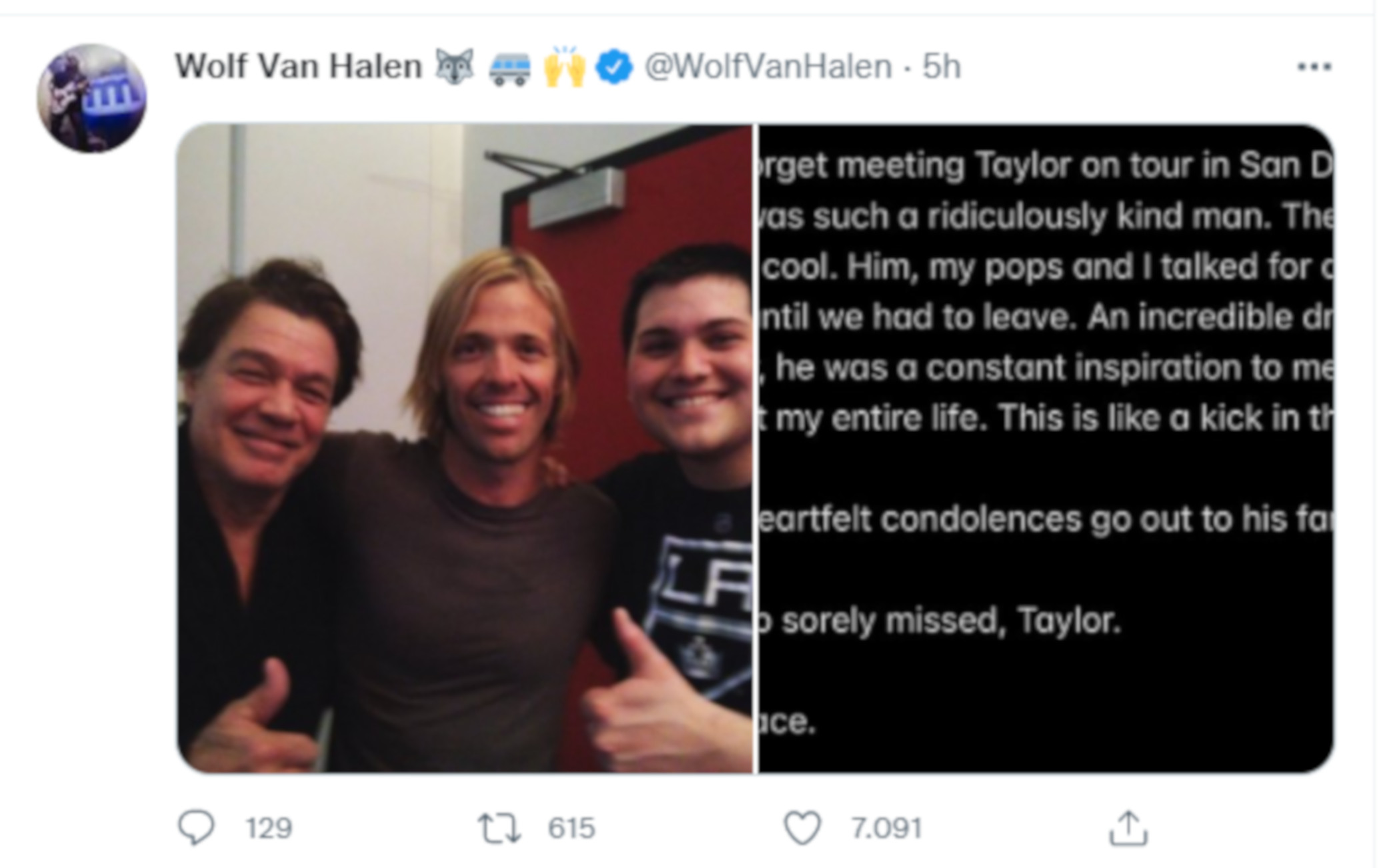 I messaggi per Taylor Hawkins