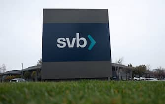 SANTA CLARA, CALIFORNIA - MARCH 10: A sign is posted in front of the Silicon Valley Bank (SVB) headquarters on March 10, 2023 in Santa Clara, California. Silicon Valley Bank was shut down on Friday morning by California regulators and was put in control of the U.S. Federal Deposit Insurance Corporation. Prior to being shut down by regulators, shares of SVB were halted Friday morning after falling more than 60% in premarket trading following a 60% declined on Thursday when the bank sold off a portfolio of US Treasuries and $1.75 billion in shares to cover  declining customer deposits. (Photo by Justin Sullivan/Getty Images)