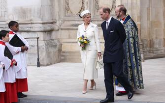 The Duke and Duchess of Edinburgh as they depart after attending the annual Commonwealth Day Service at Westminster Abbey in London. Picture date: Monday March 13, 2023. (Photo by Belinda Jiao/PA Images via Getty Images)
